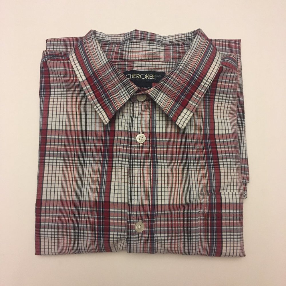 Cherokee Red White Blue Button Down Shirt